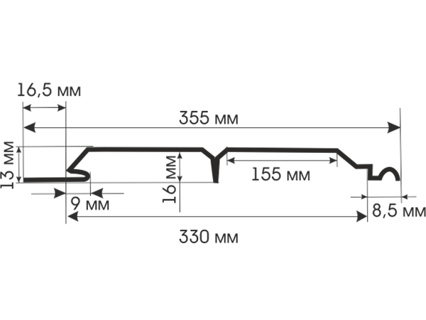 Сайдинг брус 330/355 0.45  в пленке RAL9003 сигнально-белый