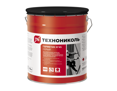 Герметик ТехноНиколь №45 16кг ведро бутил-каучук серый