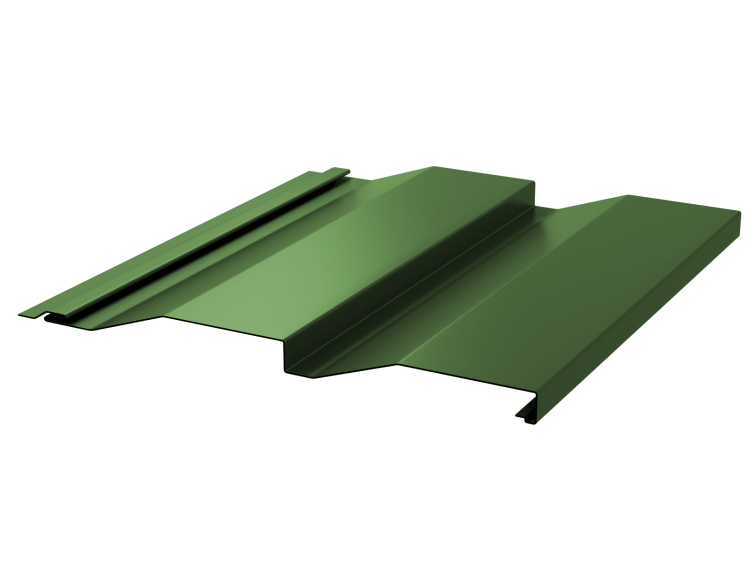 Сайдинг кораб доска 228/255 0.45  в пленке RAL6002 зеленый лист