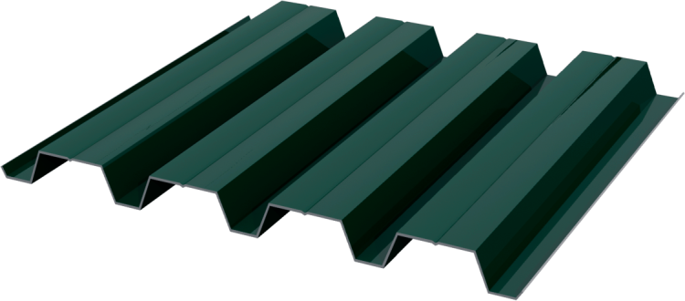Профнастил полимерный Н60 0.45 845/902  в пленке RAL6005 зеленый мох