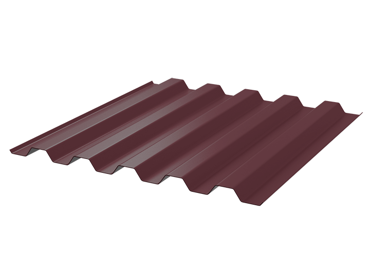 Профнастил полимерный С44 0.4 1000/1047  в пленке RAL3005 красное вино