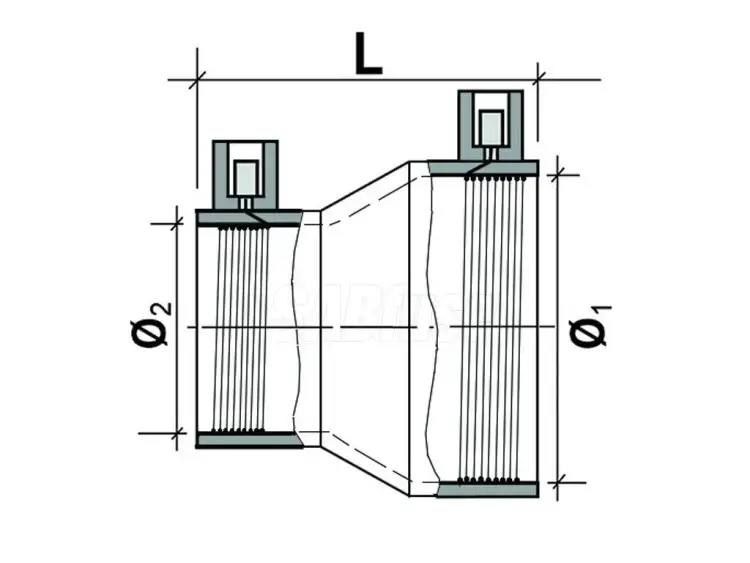 Переход электросварной SAB 75 x 63 ПЭ 100 PN16 SDR11