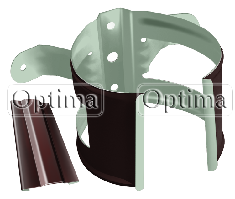 Держатель трубы GrandLine Optima 90 на дерево RAL8017 шоколад