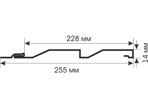 Сайдинг кораб доска 228/255 0.4  RAL1014 слоновая кость