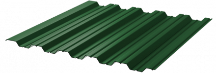 Профнастил полимерный НС35 0.4 1000/1060 обратная прокатка  в пленке RAL6002 зеленый лист