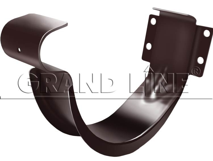 Держатель желоба GrandLine 125 короткий металл RAL8017 шоколад